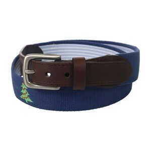 Tags Weekly Mens Embroidered Belt, Blue, L, DM